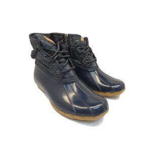 Sperry Women's STS82681 Saltwater Nylon Quilt Rain Boot Navy Size 8M